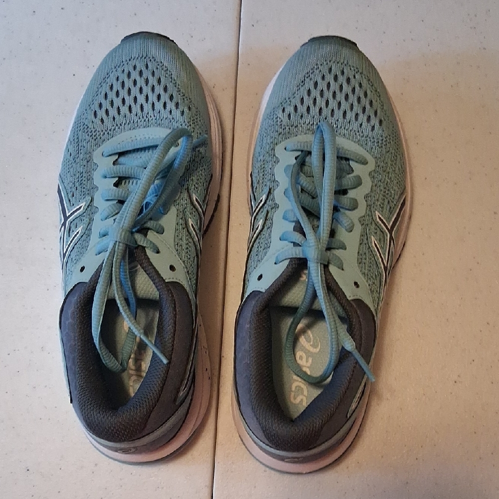 Asics Blue Athletic Shoes with Breathable Mesh Design